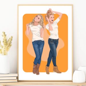 Printable Minimal Faceless Portrait For Best Friend Gift2