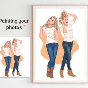 Printable Minimal Faceless Portrait For Best Friend Gift3